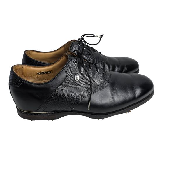FOOTJOY FJ Icon Black Label Men’s Size 10 1/2 WBlack 52008 Leather Golf Shoe